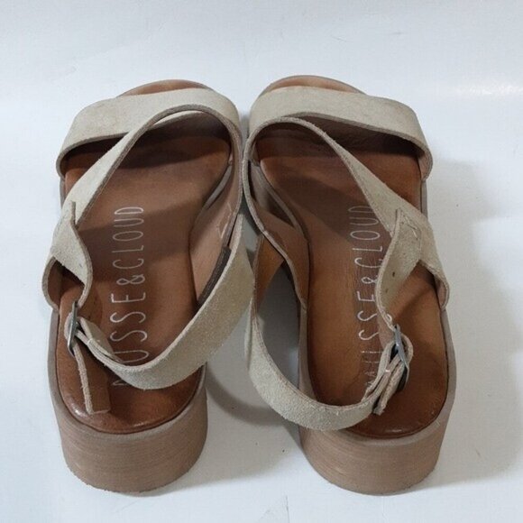 Musse & Cloud anthropologie women suede Casual Platform Sandals 40 tan y2k goth - Picture 5 of 10
